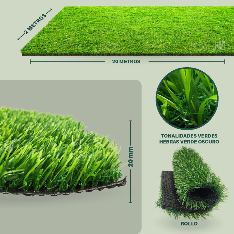 PASTO HOME GRASS SINTÉTICO 20 MILIMETROS ESPESOR 40 MT2 - 2