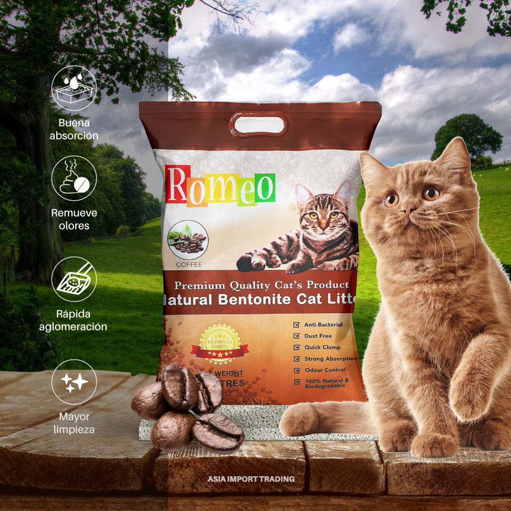 ARENA SANITARIA GATOS HOME GRASS ABSORBENTE AROMA CAFÉ 16 KG - 2