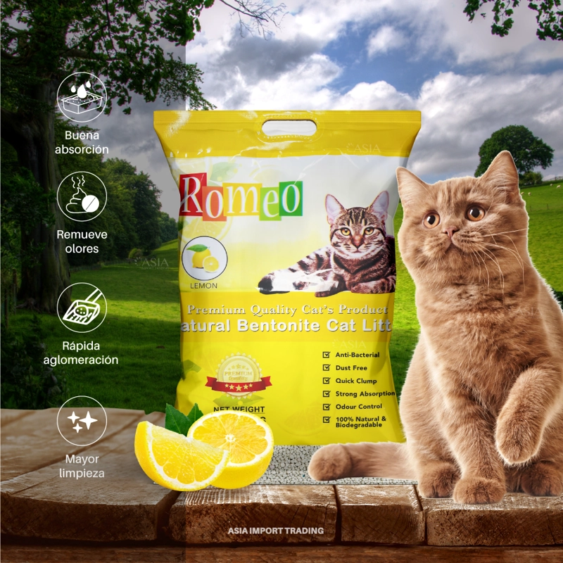 ARENA SANITARIA GATOS HOME GRASS ABSORBENTE AROMA LIMÓN 16 KG - 2