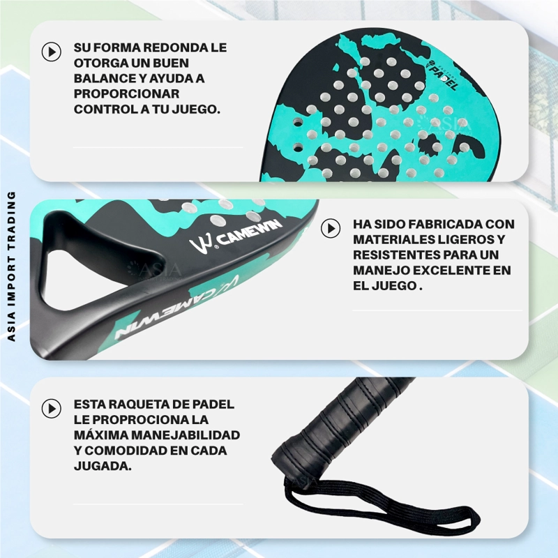 PALA PADEL PWRFITNESS EVA VER CON NEGRO - 3