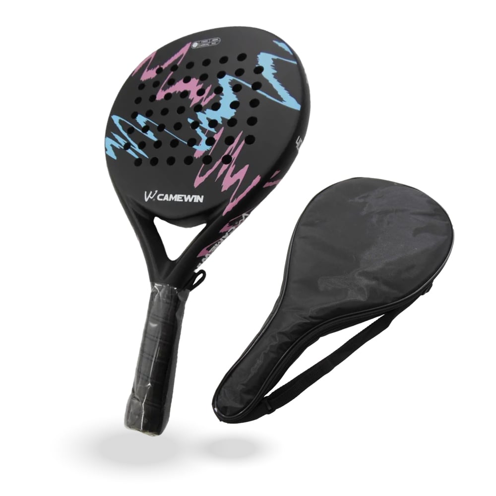 PALA PADEL PWRFITNESS EVA 4018 NEGRA CON ROSADO - 1