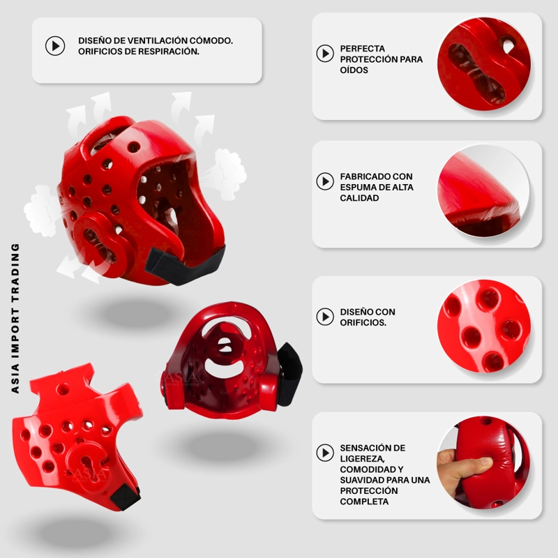 CASCO PWRFITNESS 28 CM BOXEO ROJO TALLA XL - 3