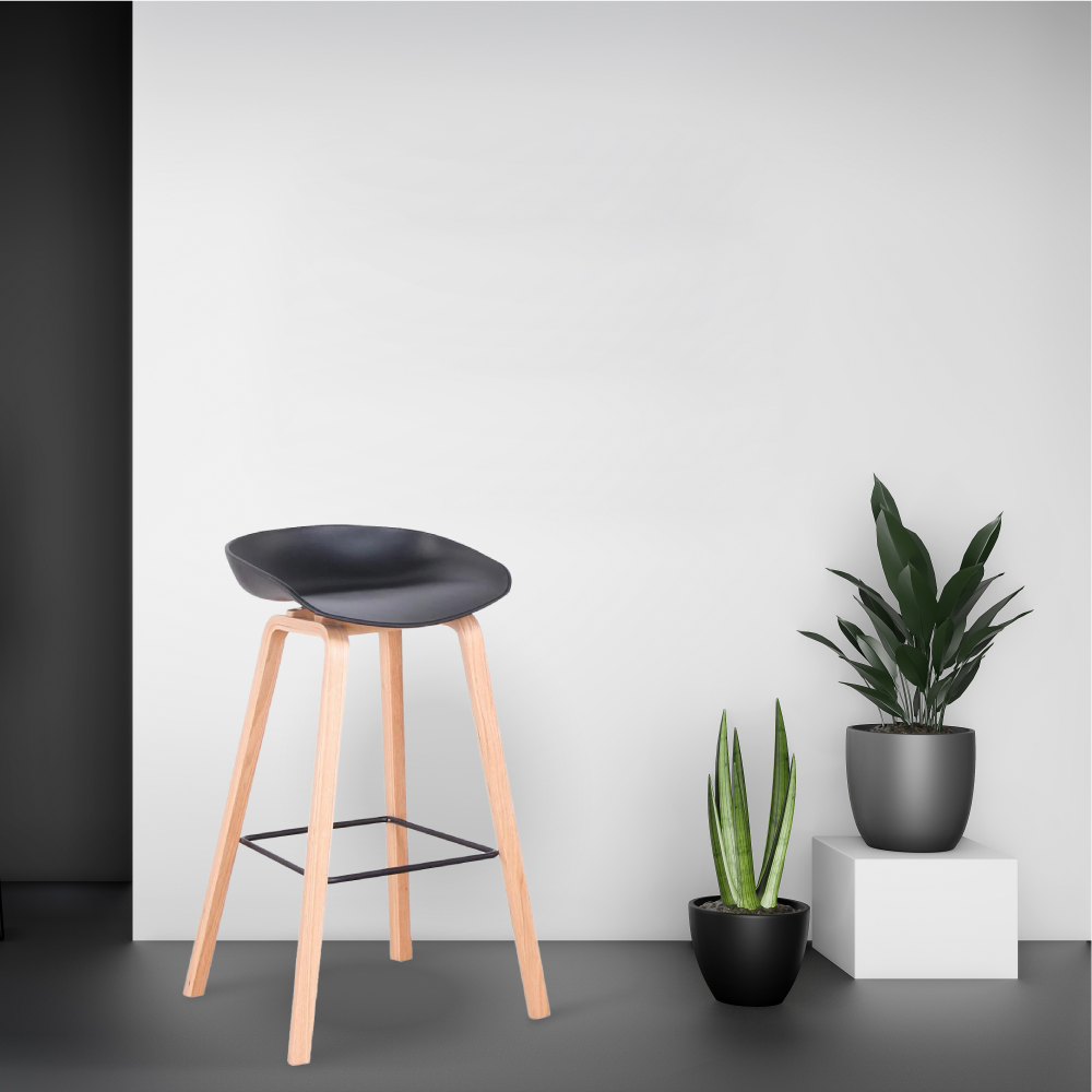 SILLA TABURETE HOME&DESIGN NEGRO - 2