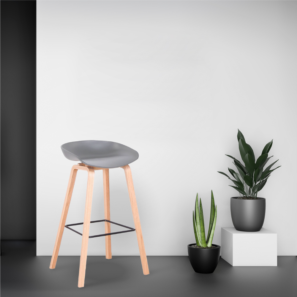 SILLA TABURETE COLOR GRIS - 2