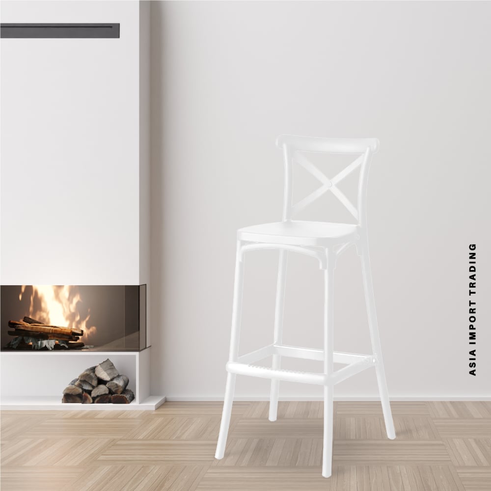 SILLA BAR HOME&DESIGN BLANCA CON RESPALDO CRUZADO - 2
