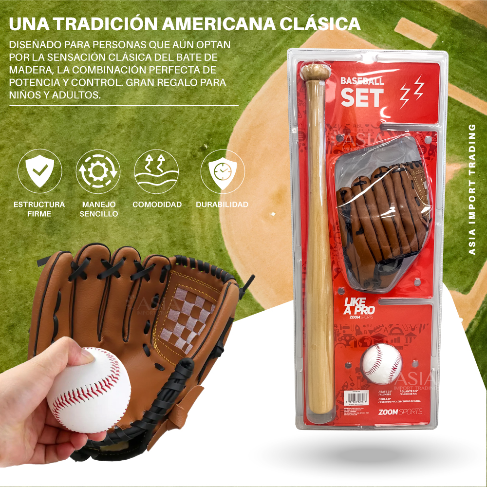 SET BASEBALL PWRFITNESS MADERA BATE - 2