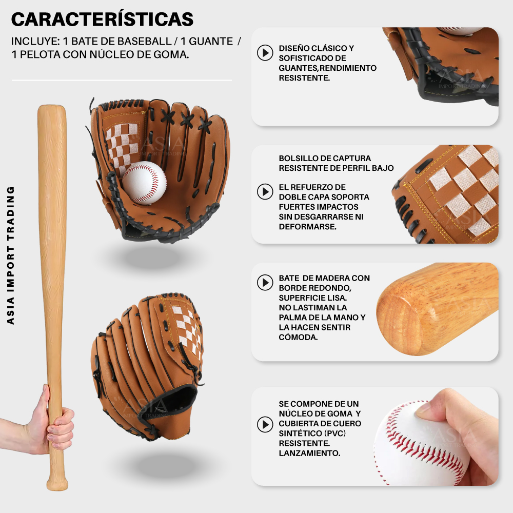 SET BASEBALL PWRFITNESS MADERA BATE - 3