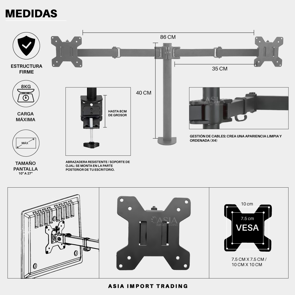 SOPORTE MONITOR DOBLE - 4