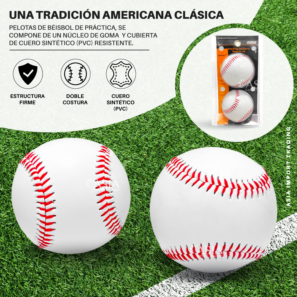 SET 2 PELOTAS BASEBALL PWRFITNESS CUERO / POLIURETANO - 2