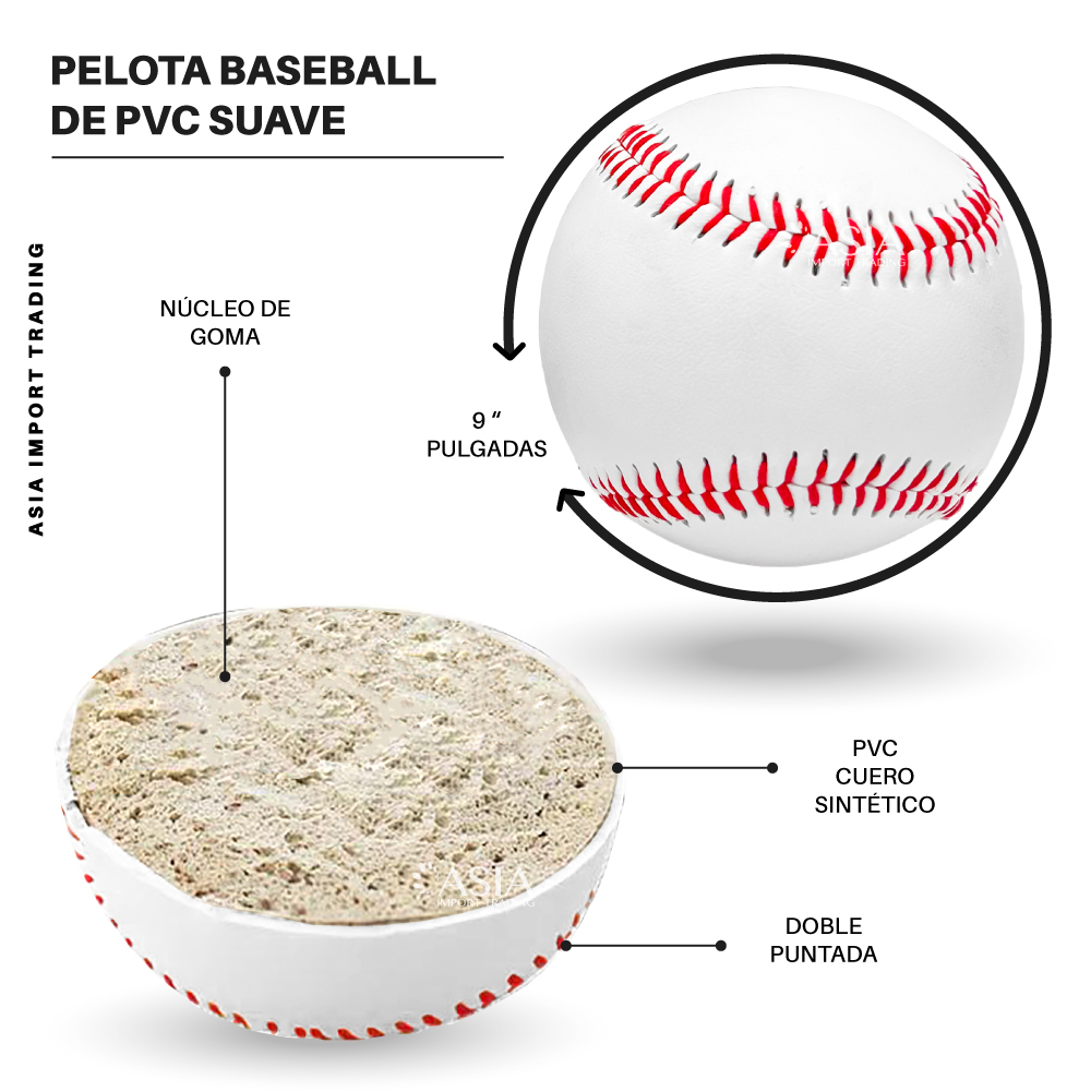 SET 2 PELOTAS BASEBALL PWRFITNESS CUERO / POLIURETANO - 4