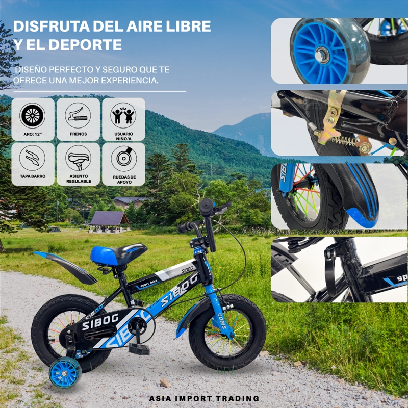 BICICLETA SIBOG ARO 12 INFANTIL AZUL - 2