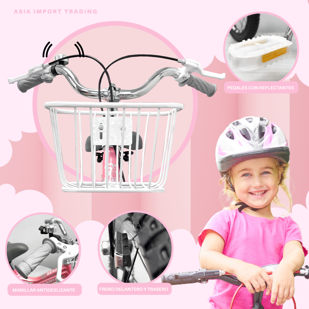 BICICLETA SIBOG ARO 16 INFANTIL ROSADA - 3