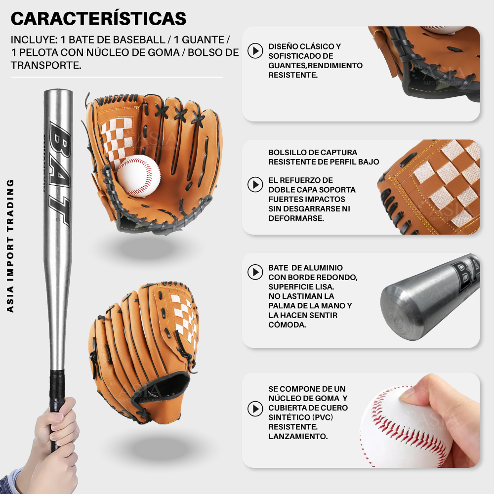 SET BASEBALL BATE ALUMINIO GRIS - 3