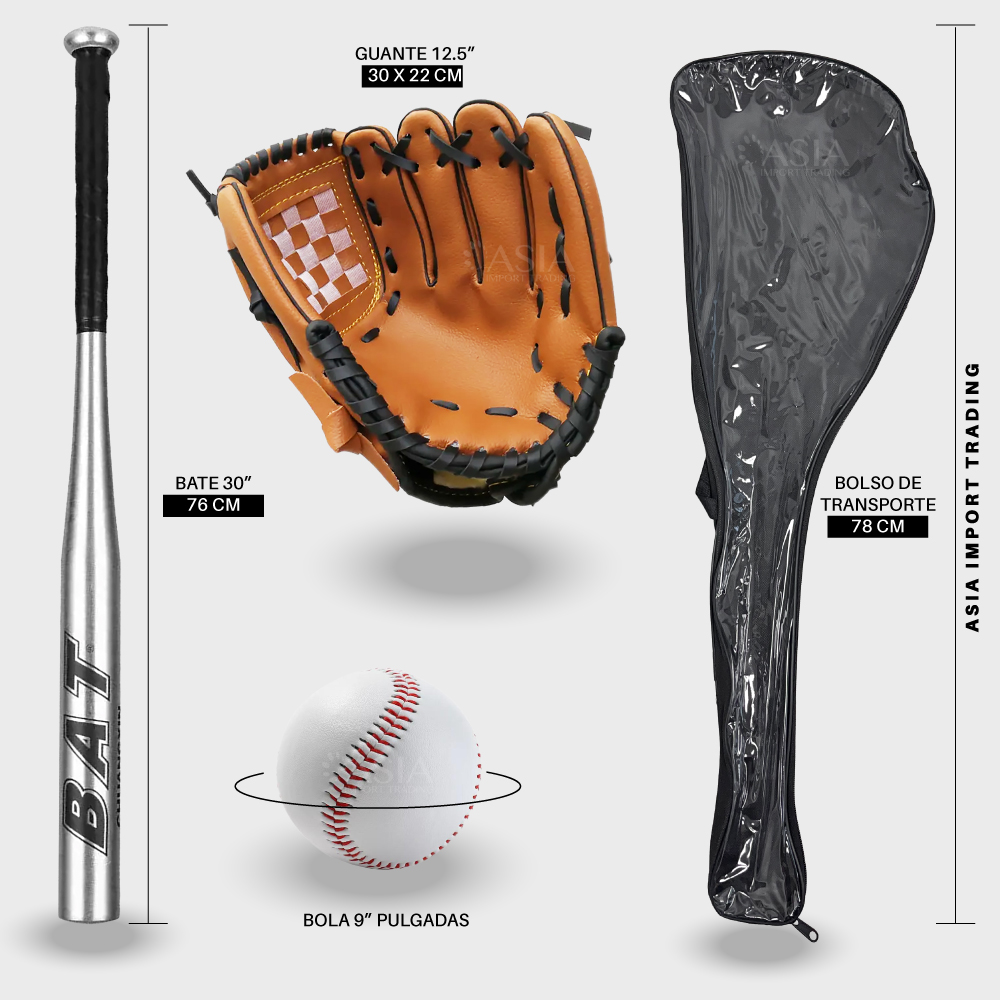 SET BASEBALL BATE ALUMINIO GRIS - 4