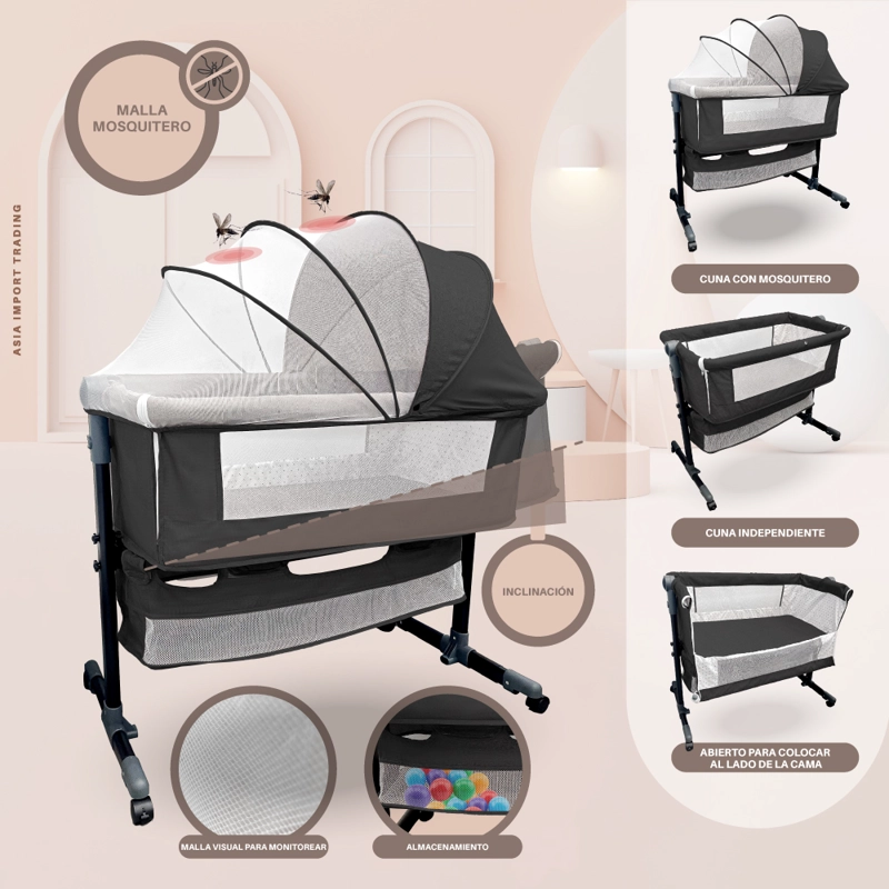 CUNA COLECHO KIDSTAR COLOR GRIS OSCURO - 2