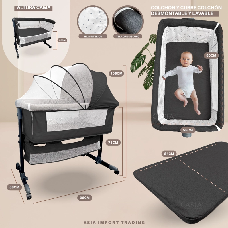 CUNA COLECHO KIDSTAR COLOR GRIS OSCURO - 4