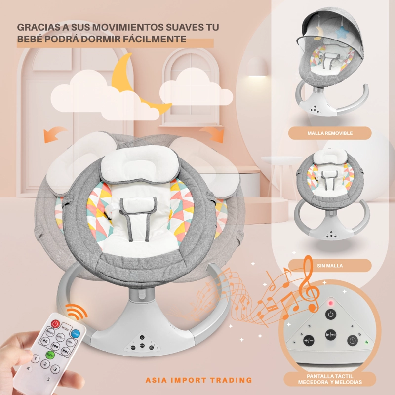 SILLA MECEDORA KIDSTAR GRIS AUTOMÁTICA - 2