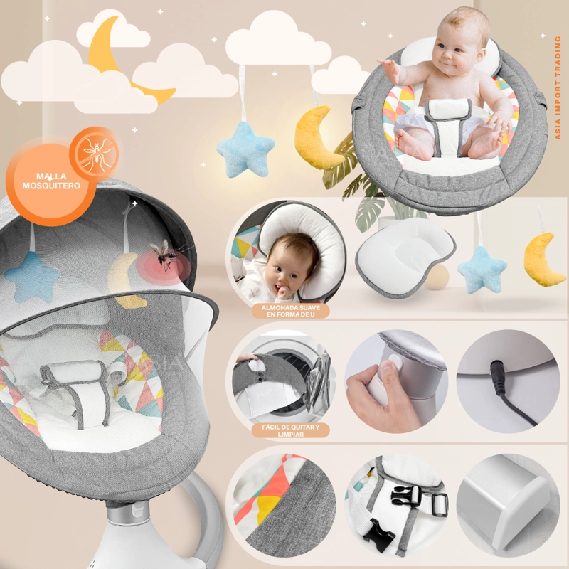 SILLA MECEDORA KIDSTAR GRIS AUTOMÁTICA - 3