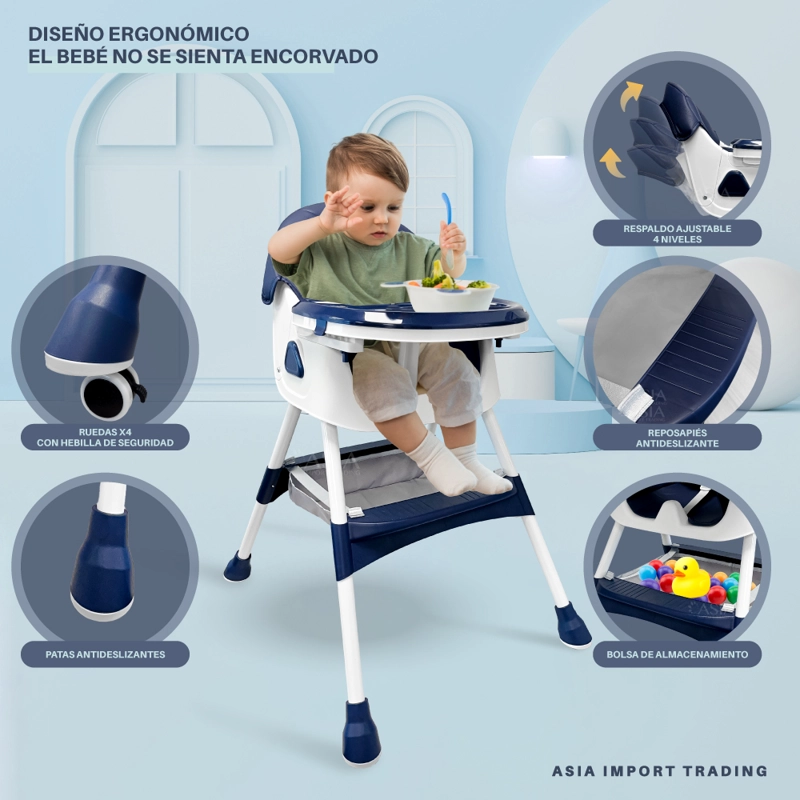 SILLA COMER KIDSTAR INFANTIL AZUL - 3
