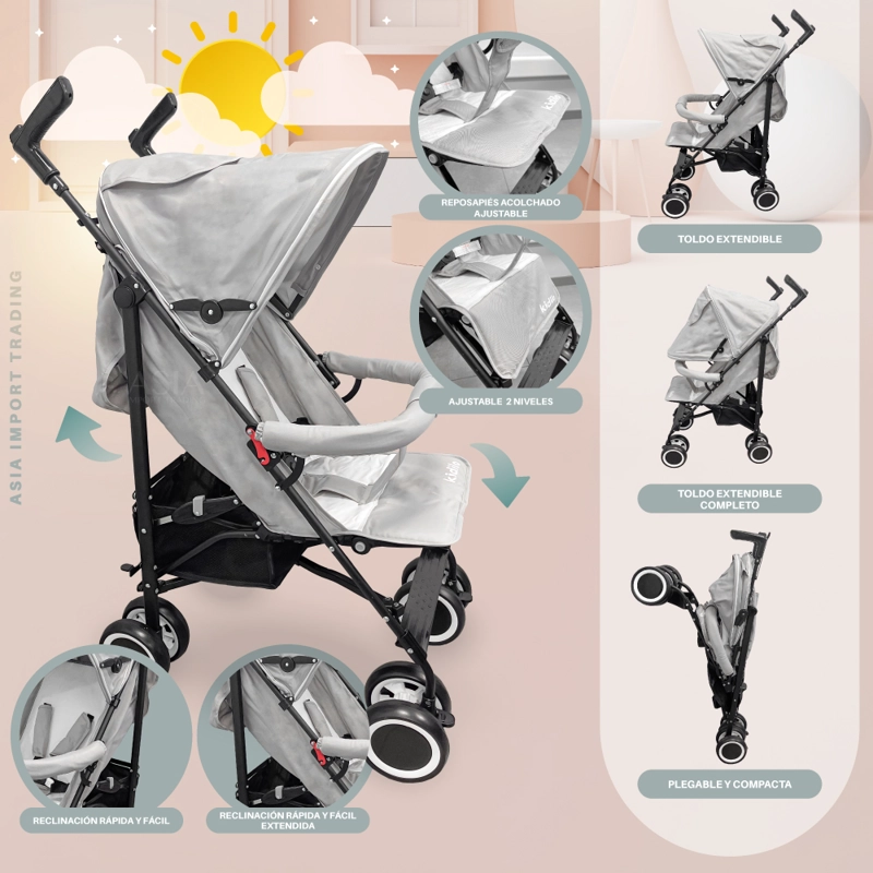 COCHE KIDSTAR PARAGUA GRIS - 2