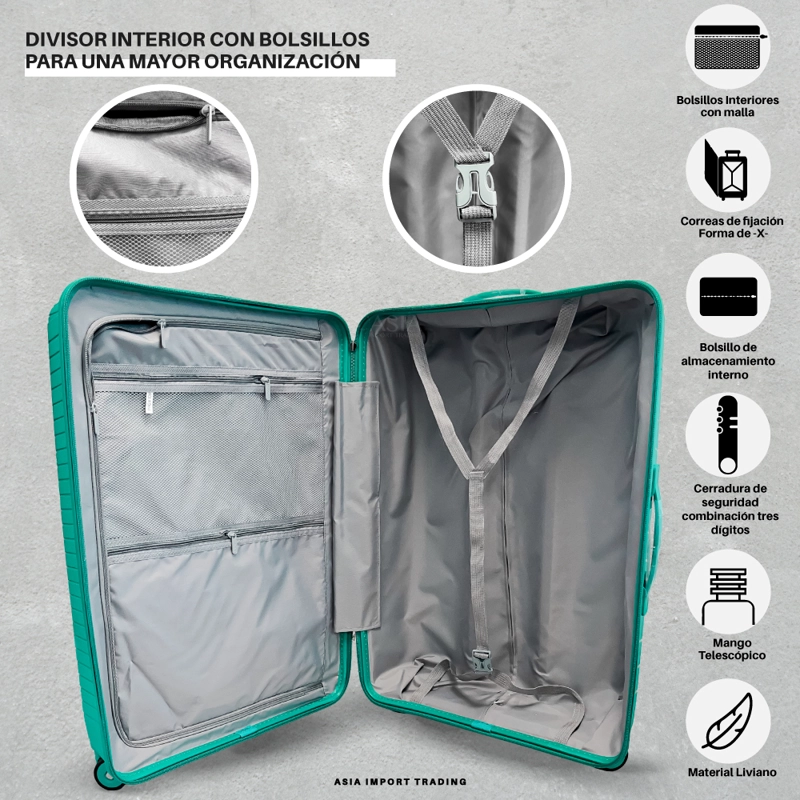 SET 3 MALETAS RIGIDAS URBAN 360° VERDE S/M/L - 3