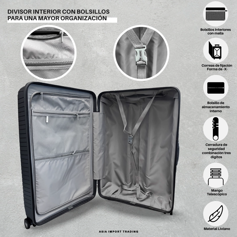 SET 3 MALETAS RIGIDAS URBAN 360° GRIS OSCURO S/M/L - 3