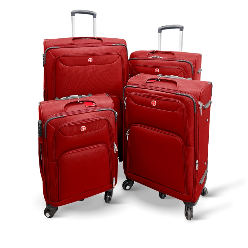 SET DE 4 MALETAS BLANDAS COLOR ROJO - 1