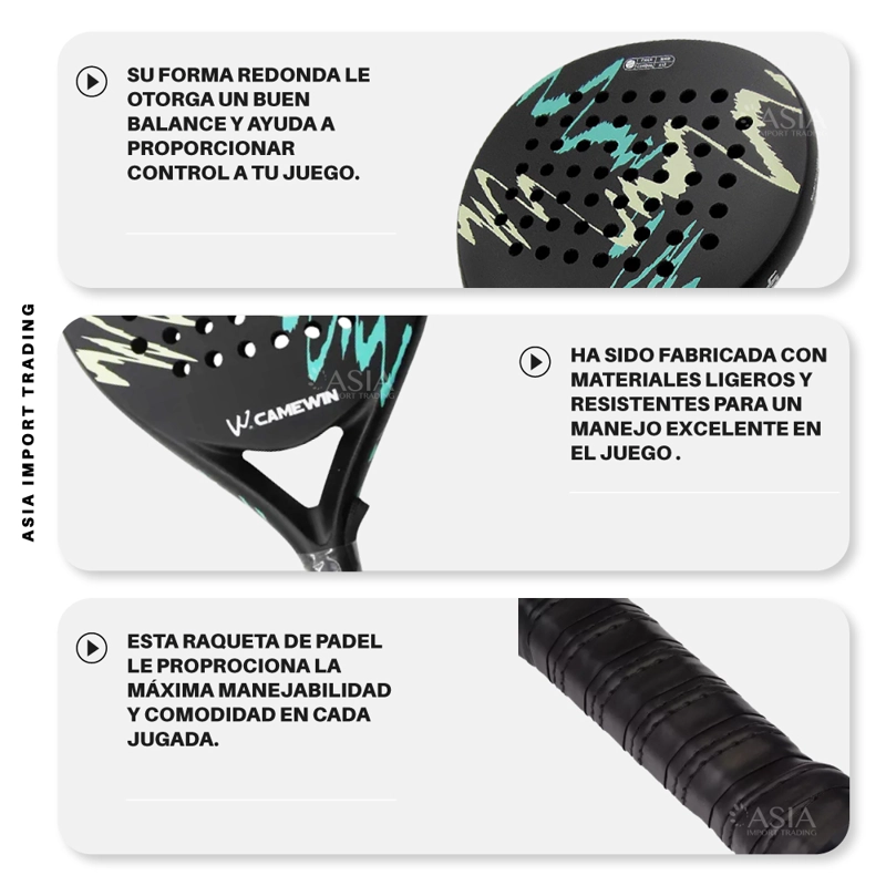 PALA PADEL PWRFITNESS EVA NEGRA CON VER MODELO 4018 - 3