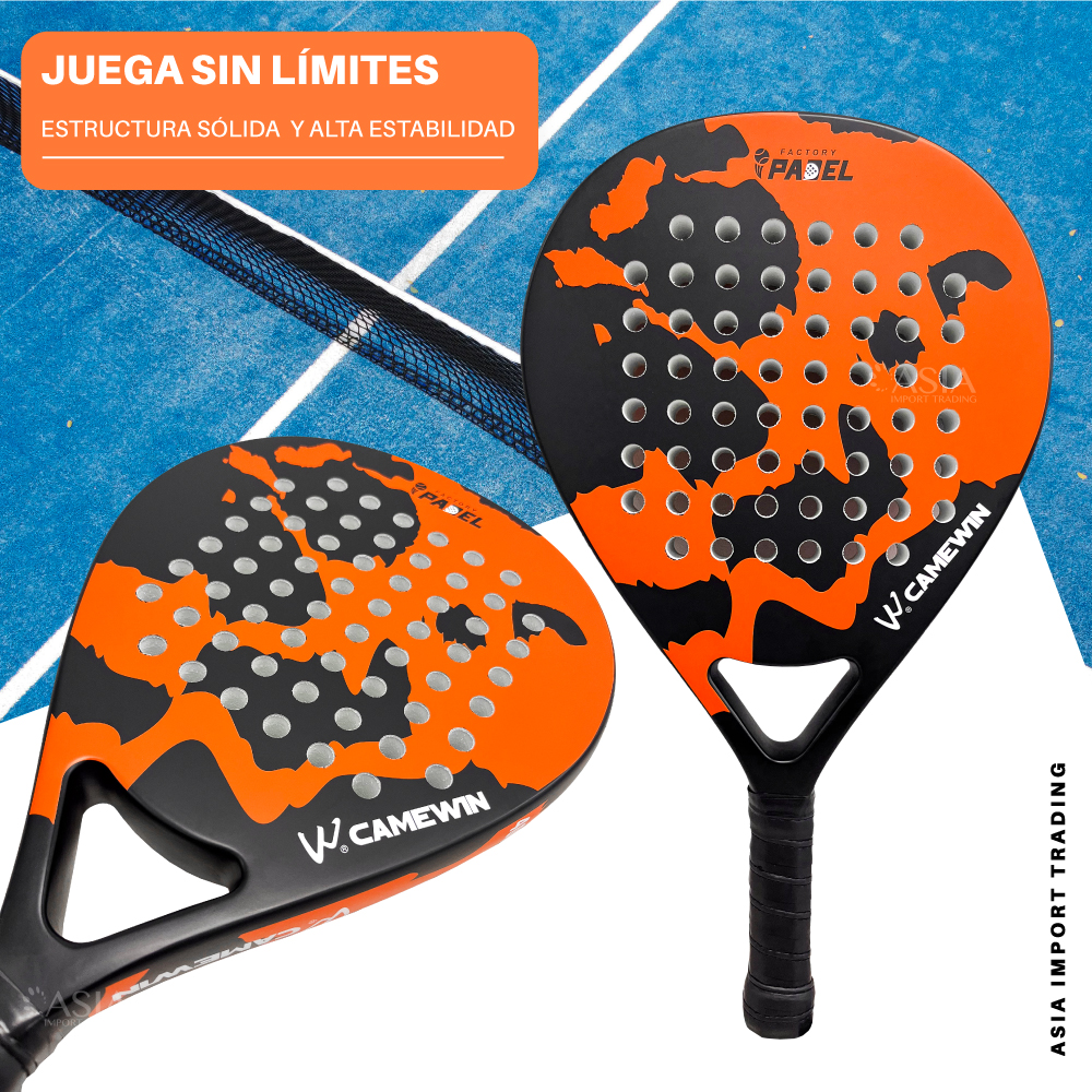 PALA PADEL PWRFITNESS EVA NARANJO CON NEGRO MODELO 4003 - 2