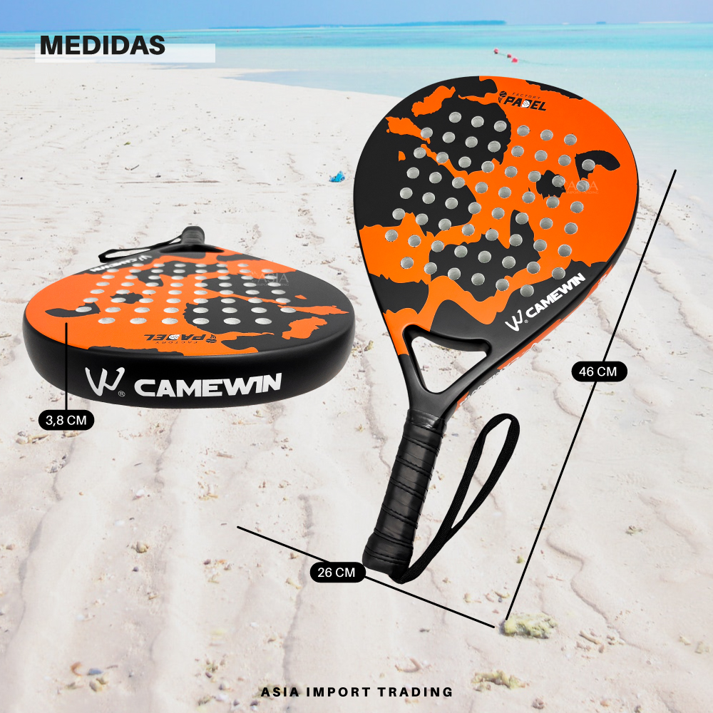 PALA PADEL PWRFITNESS EVA NARANJO CON NEGRO MODELO 4003 - 4