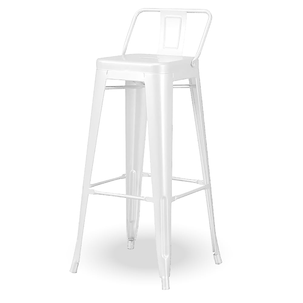 SILLA DE BAR BLANCA CON RESPALDO - 1