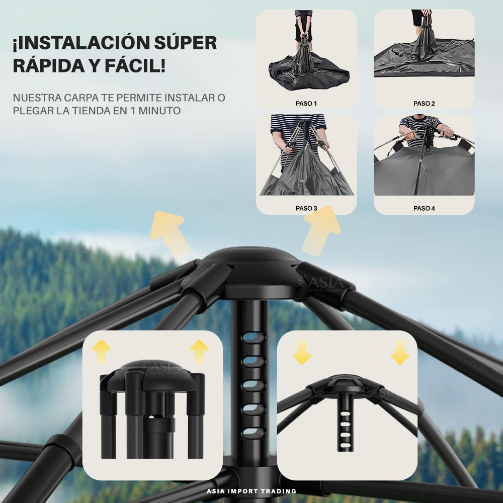 CARPA PWRFITNESS AUTOARMABLE CON DOBLE PUERTA DISEÑO CAMUFLAJE - 3