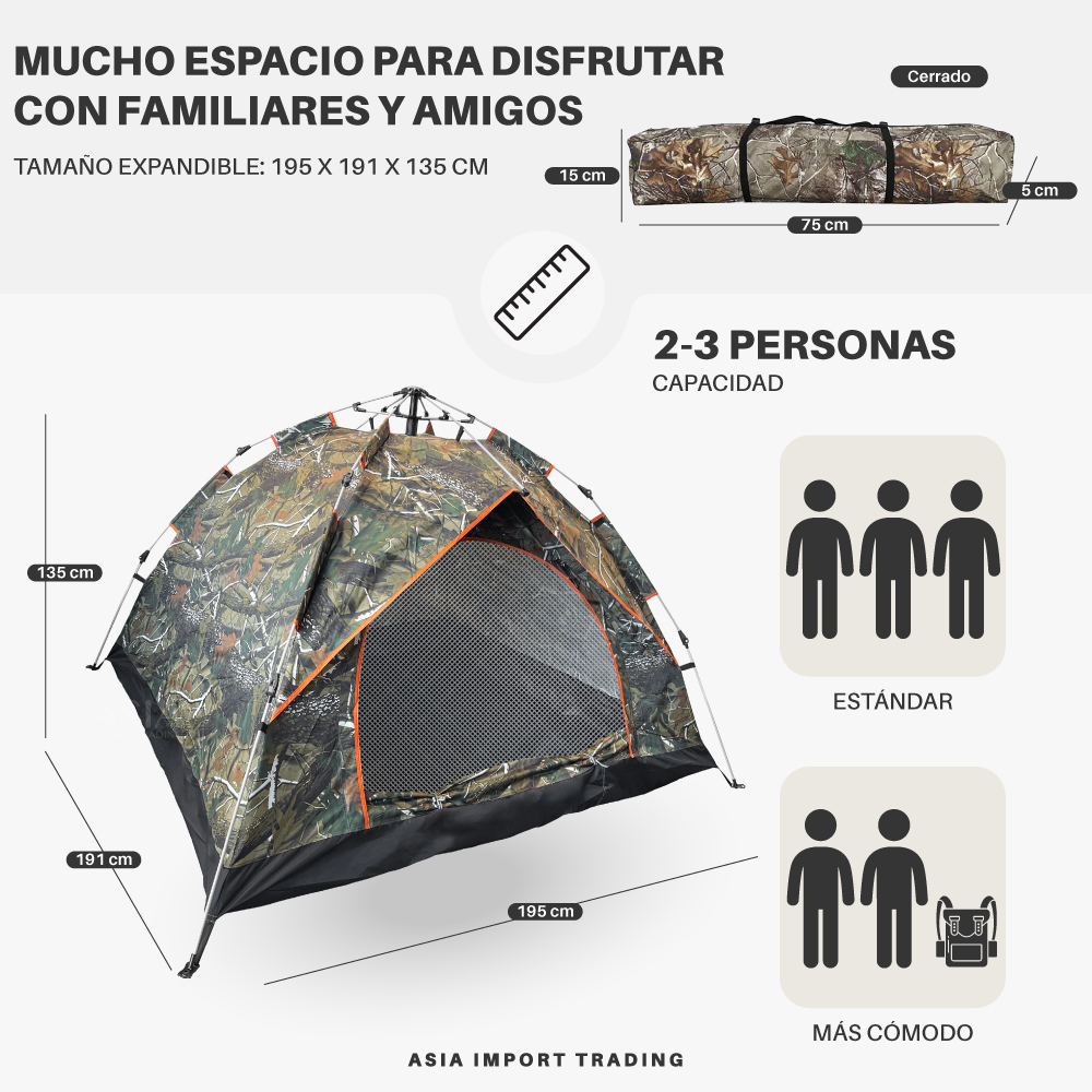CARPA PWRFITNESS AUTOARMABLE CON DOBLE PUERTA DISEÑO CAMUFLAJE - 4