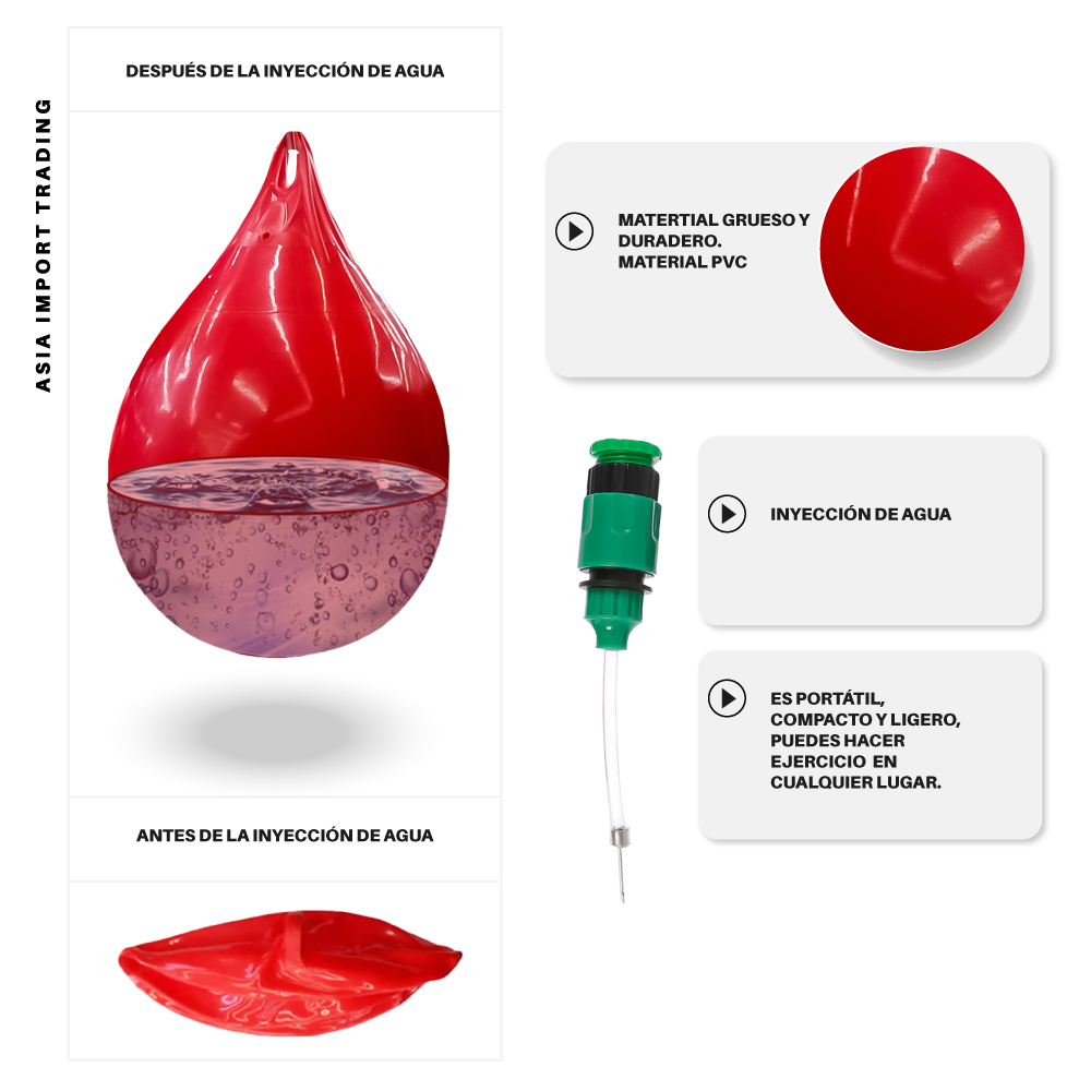 PERA DE BOXEO ROJA RELLENABLE CON AGUA - 3