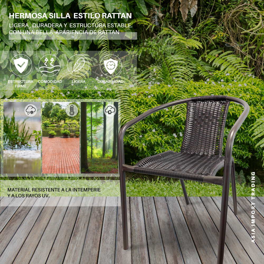 SILLA DE TERRAZA HOME&DESIGN CAFE ESTILO RATTAN - 2