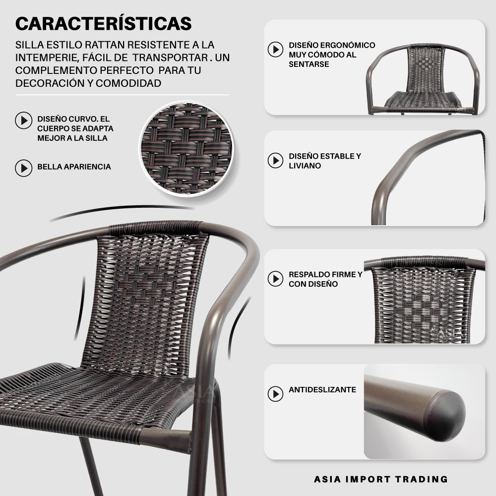 SILLA DE TERRAZA HOME&DESIGN CAFE ESTILO RATTAN - 3
