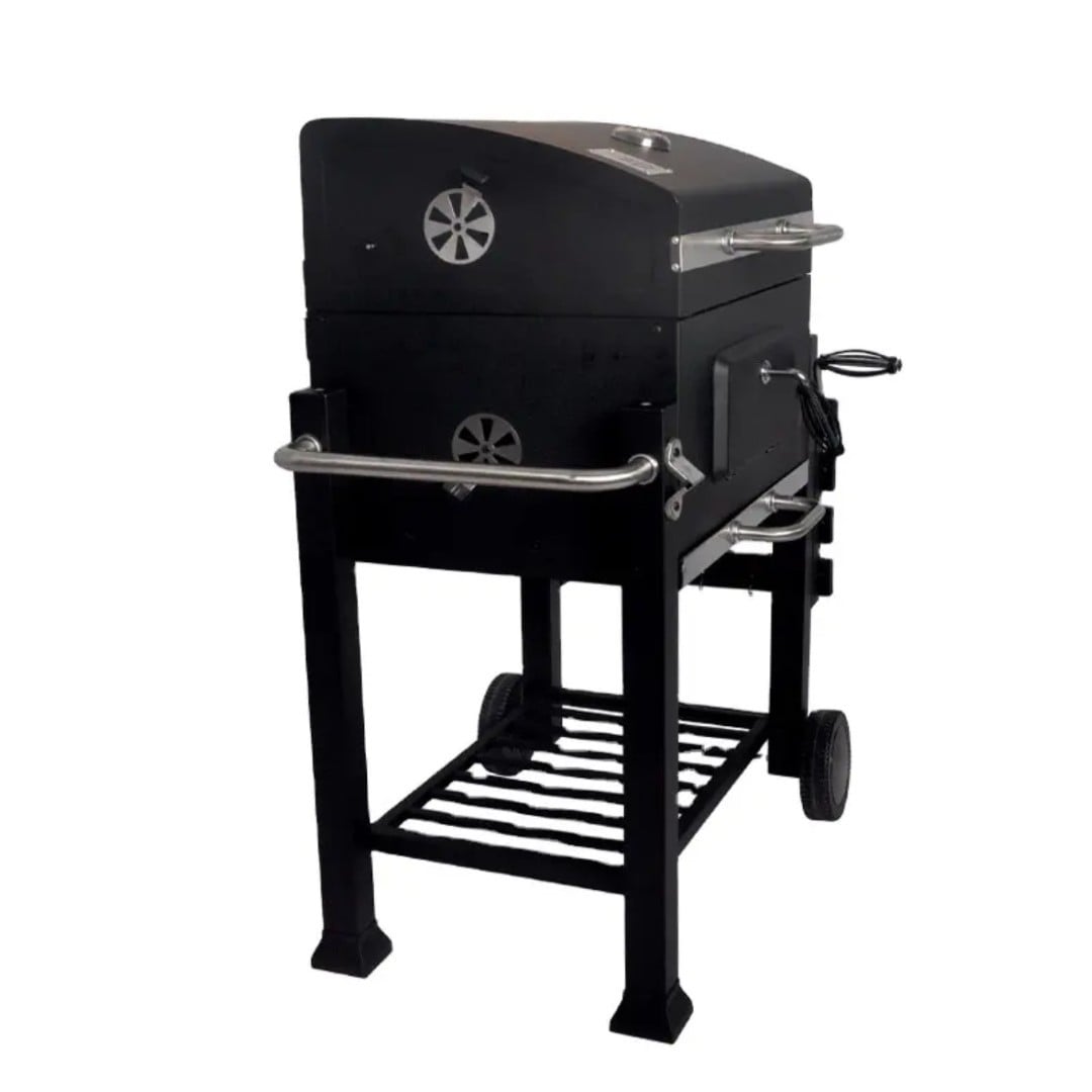 PARRILLA A CARBON CON TAPA, TERMOMETRO Y BANDEJA LATERAL – HOME&DESIGN - 3