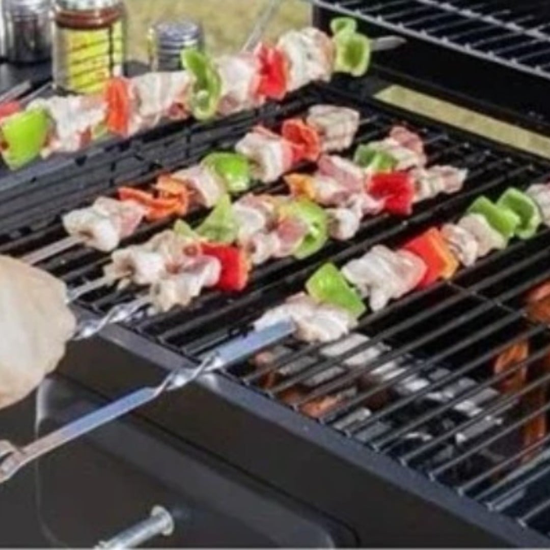 PARRILLA A CARBON CON TAPA, TERMOMETRO Y BANDEJA LATERAL – HOME&DESIGN - 5