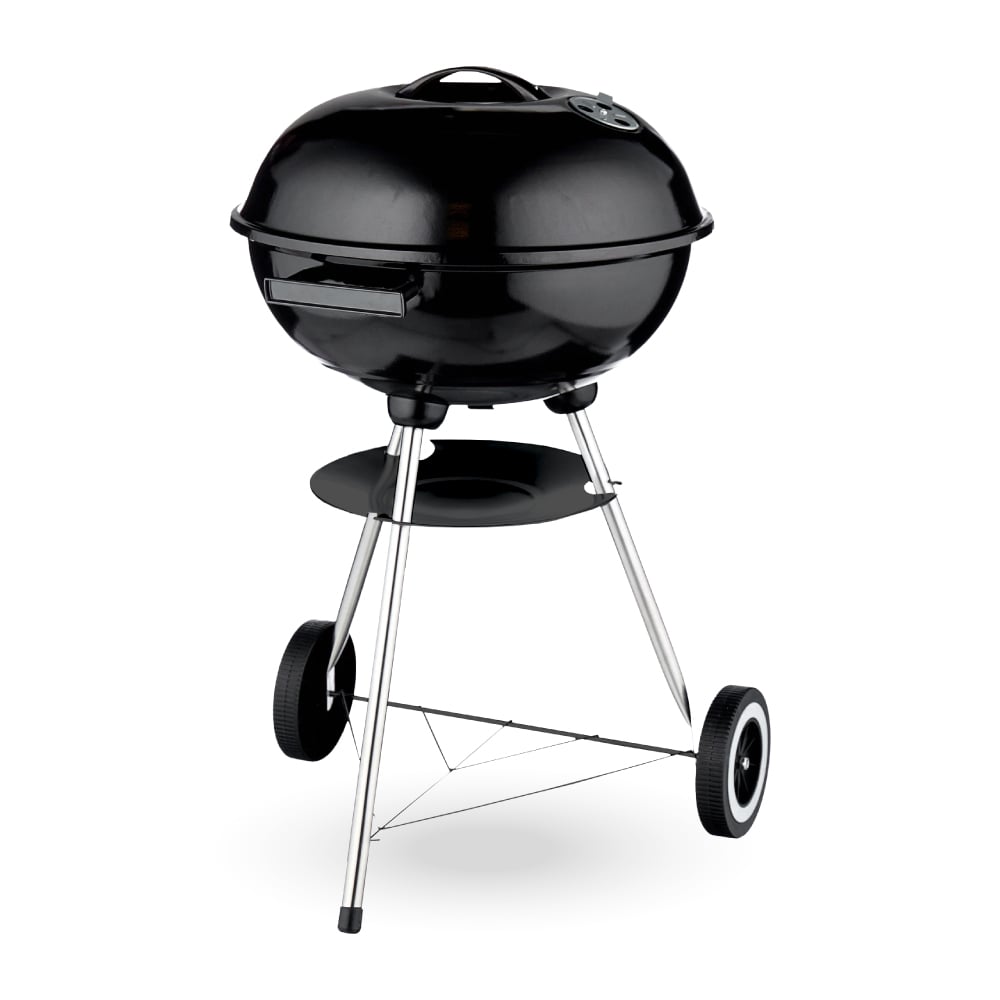 PARRILLA A CARBON CON TAPA Y RUEDAS – TIPO KETTLE 43 CM - 1