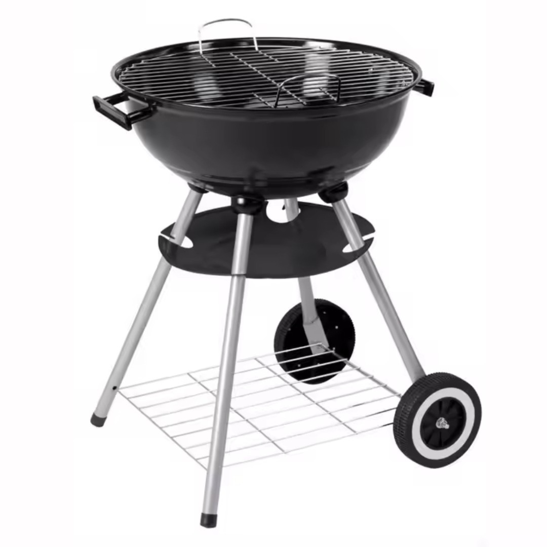 PARRILLA A CARBON CON TAPA Y RUEDAS – TIPO KETTLE 43 CM - 3