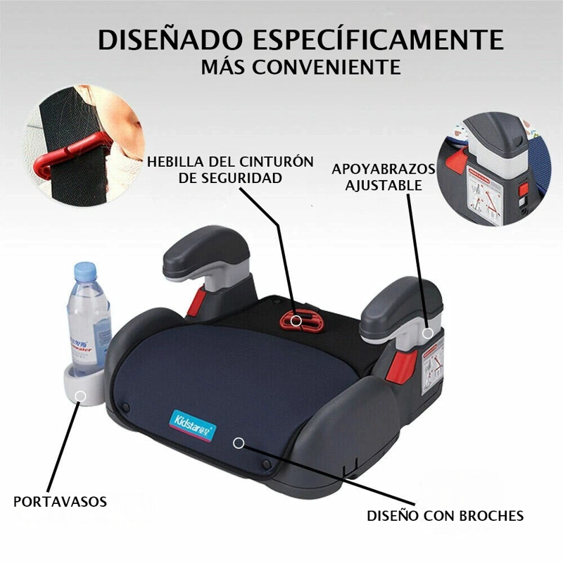 ALZADOR DE AUTO KIDSTAR BOOSTER AZUL CON PORTAVASOS | 22–36 KG (5–12 AÑOS) - 4