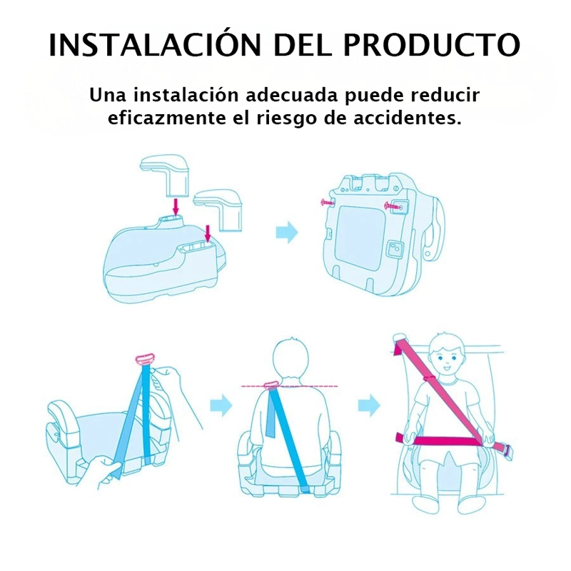 ALZADOR DE AUTO KIDSTAR BOOSTER AZUL CON PORTAVASOS | 22–36 KG (5–12 AÑOS) - 6