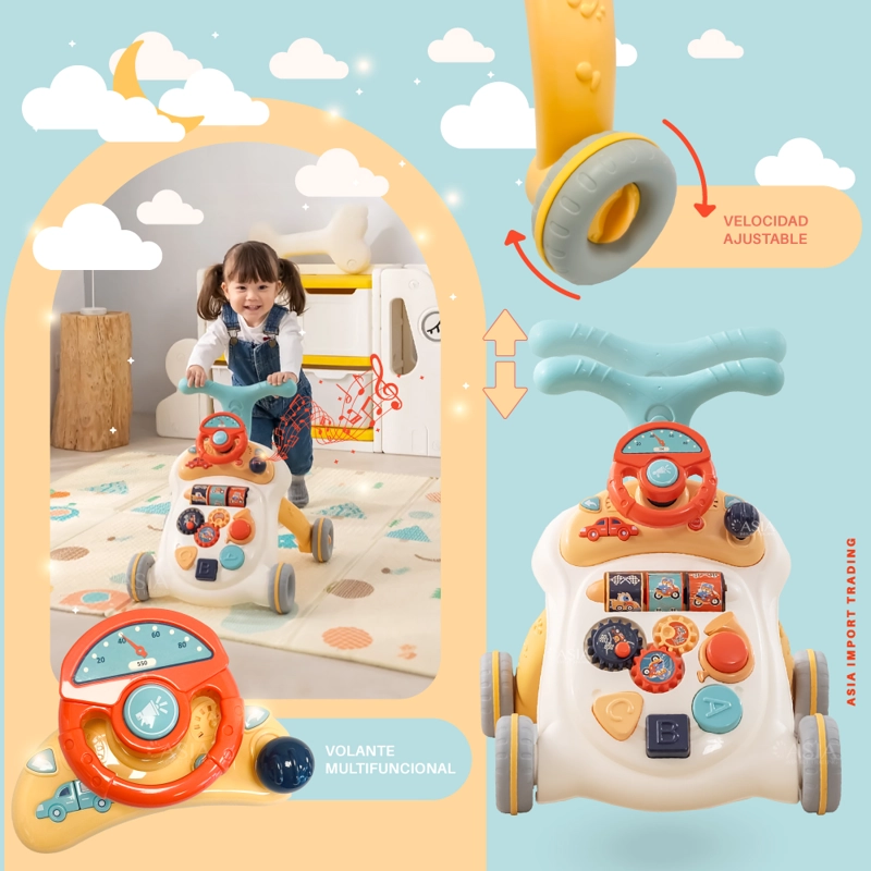 ANDADOR CAMINADOR KIDSTAR MULTIFUNCIONAL CON VOLANTE - 2