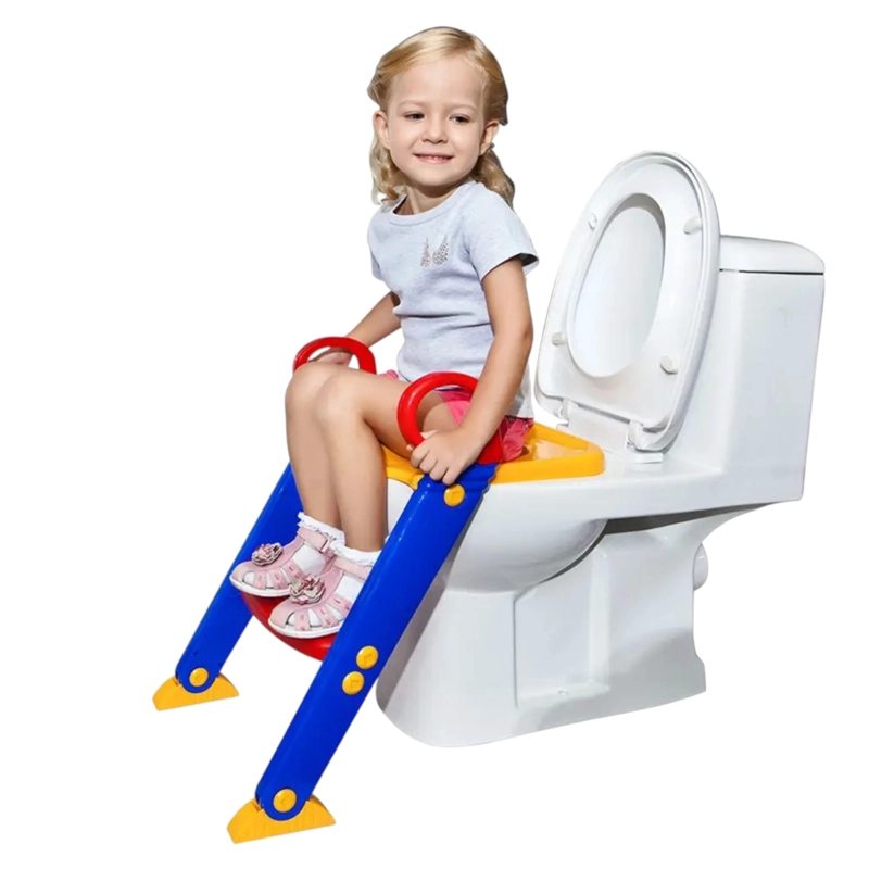 ADAPTADOR BAÑO KIDSTAR AZUL CON ESCALERA PARA NIÑOS - 5