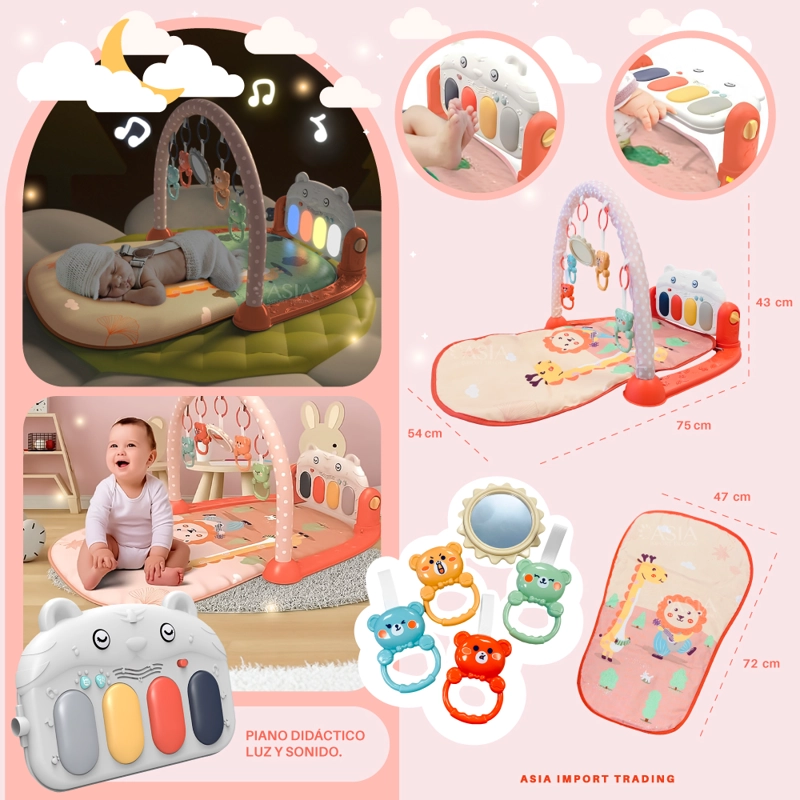 ALFOMBRA KIDSTAR JUEGOS MUSICAL BEBÉS ROSADO - 2