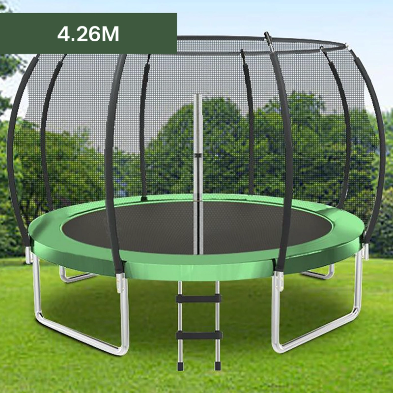 CAMA ELASTICA CON MALLA Y ESCALERA 4.26MT 14FT VERDE - 2