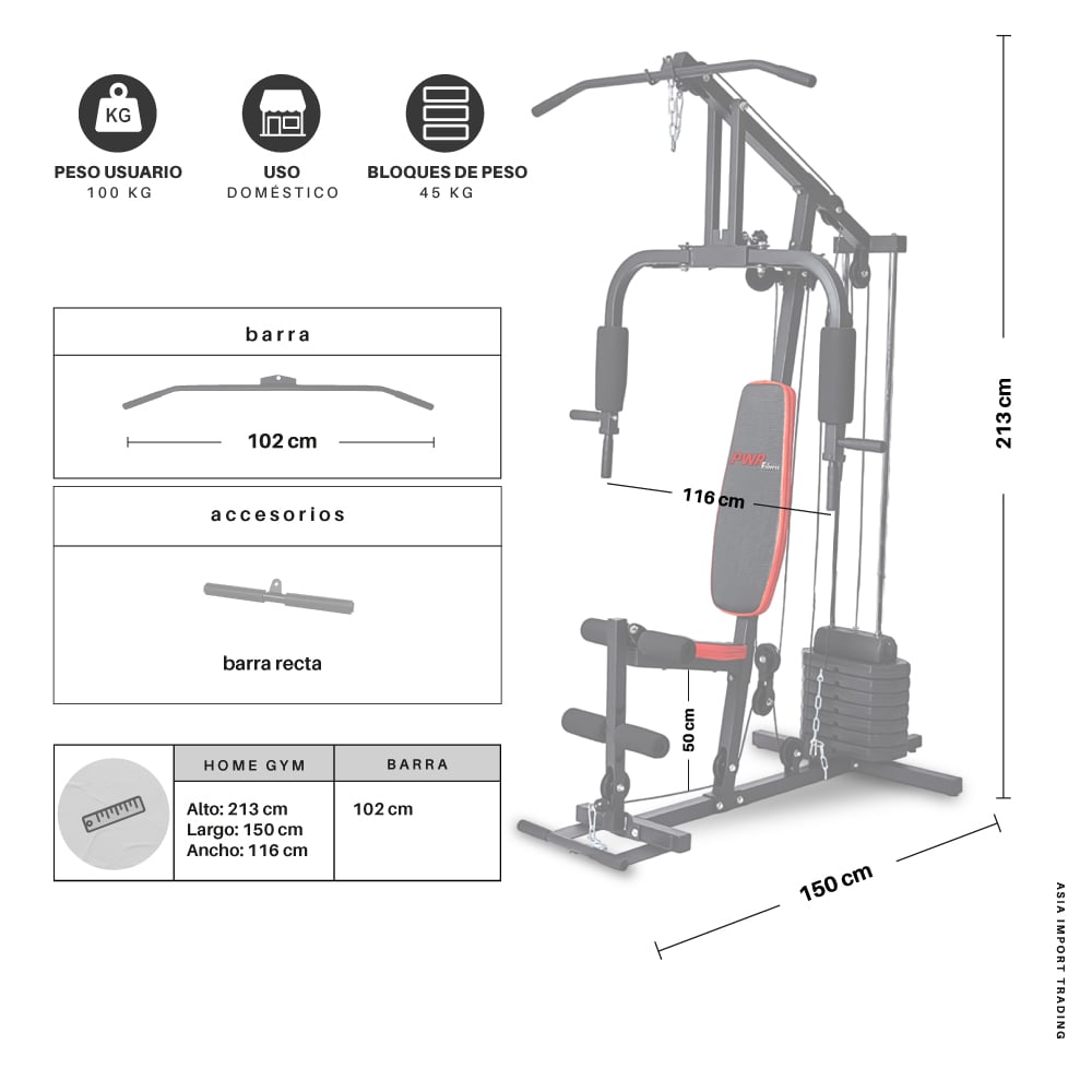 HOME GYM PWRFITNESS MULTIFUNCIONAL HG5601 - 4