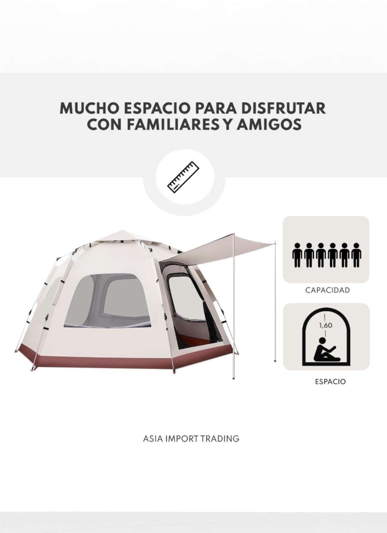CARPA AUTOMATICA HEXAGONAL 280X280 CM 4-6 PERSONAS - 3