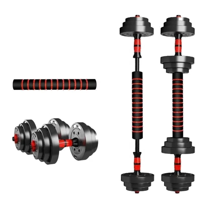 SET DE MANCUERNAS AJUSTABLES 20 KILOS 2 EN 1 CON BARRA DE UNION - 2