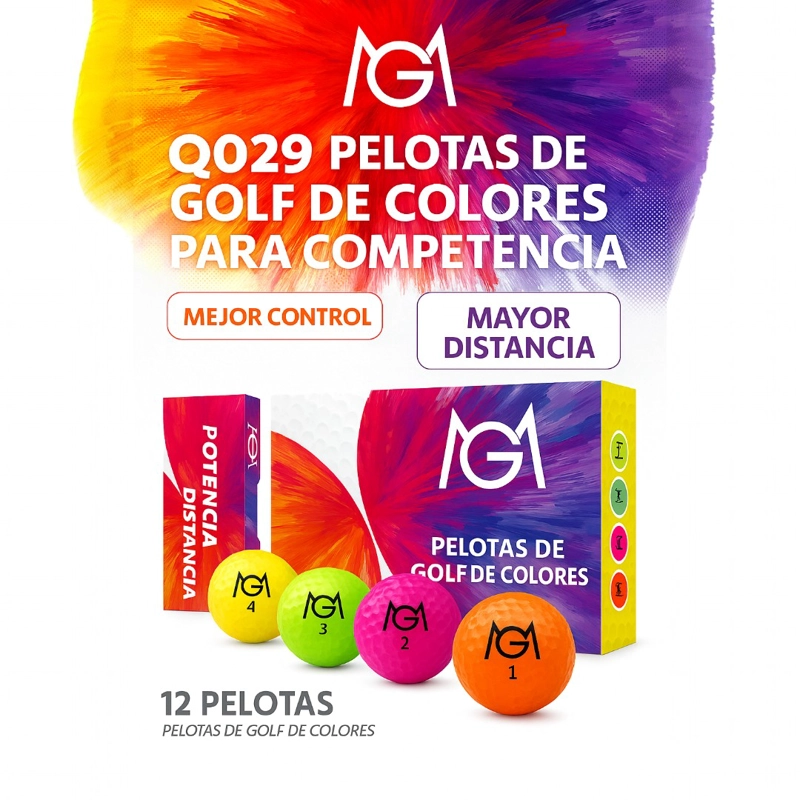 SET DE 12 PELOTAS DE GOLF MULTICOLOR - COLORDRIVE 12 - 2